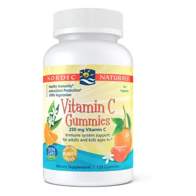 Nordic Naturals Vitamin C Gummies (mandarinka), 250 mg, 120 gumových bonbónů