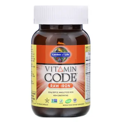 Garden of Life Vitamin Code RAW Iron (železo), 22 mg - 30 kapslí