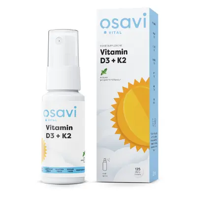 Osavi - Vitamin D3+K2 ústní sprej, máta peprná, 25 ml