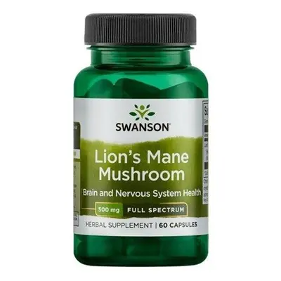 Swanson Full Spectrum Lion's Mane Mushroom (Korálovec ježatý), 500 mg, 60 kapslí