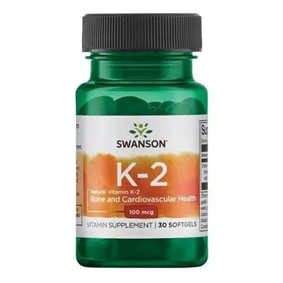 Swanson Vitamin K2 jako MK-7 Natural, 100 mcg, 30 softgelových kapslí