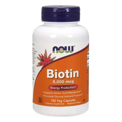 Now® Foods NOW Biotin, 5000 ug, 120 rostlinných kapslí