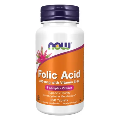 Now® Foods NOW Folic Acid (kyselina listová), 800 mcg, 250 tablet