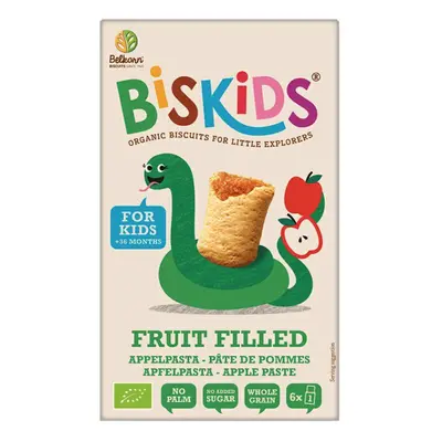 BISkids - BIO měkké dětské sušenky s jablečným pyré bez přidaného cukru, 33% ovoce 36M+, 120g