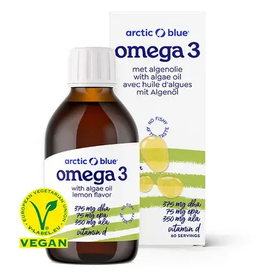 Arctic Blue Vegan Omega 3-6-9 Algae, konopný olej + olej z mořské řasy + vitamín D 400 IU, 150 m