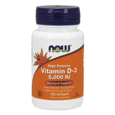 Now® Foods NOW Vitamin D3, 5000 IU, 120 softgel kapslí