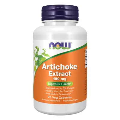 Now® Foods NOW Artichoke (Extrakt z Artyčoku), 450 mg, 90 rostlinných kapslí