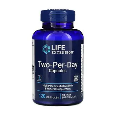 Life Extension Two Per Day multivitamín, 120 kapslí