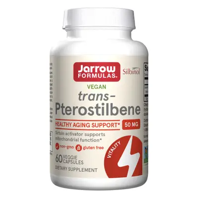 Jarrow Formulas trans-Pterostilben, trans-pterostilben, 50 mg, 60 rostlinných kapslí