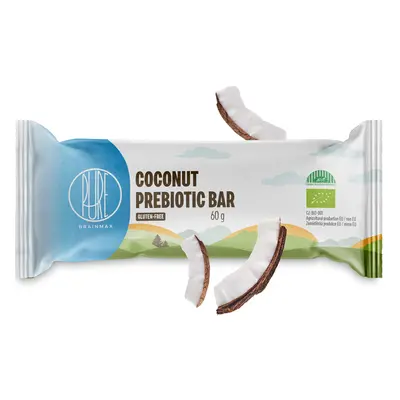 BrainMax Pure Coconut Prebiotic Bar, prebiotická tyčinka, Kokos, BIO, 60 g