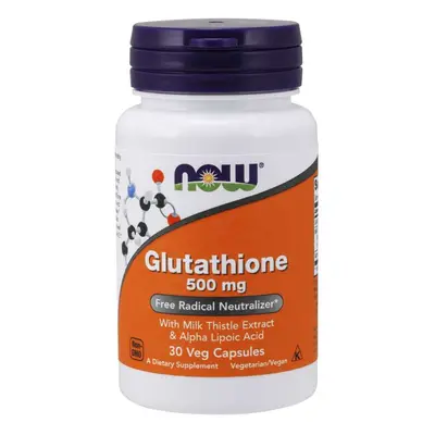 Now® Foods NOW Glutathione, redukovaný, 500 mg, 30 rostlinných kapslí