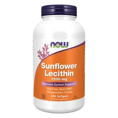 Now® Foods NOW Sunflower Lecithin (slunečnicový lecitin), 1200 mg, 200 softgelových kapslí