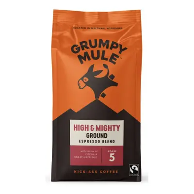 Grumpy Mule High & Mighty Ground Coffee, 100 % Arabica, mletá káva, BIO