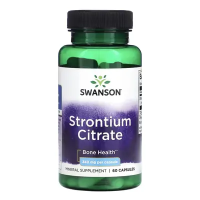 Swanson Strontium Citrate, zdraví kostí, 340 mg, 60 kapslí