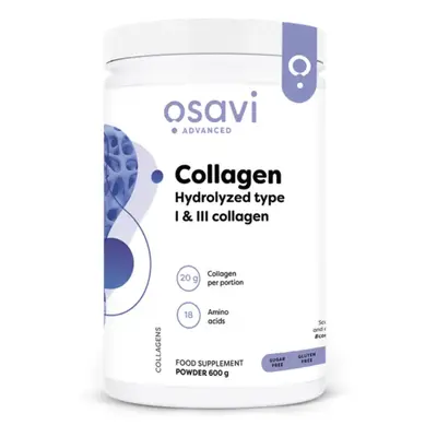 Osavi Collagen Hydrolyzed, Hydrolyzovaný kolagen prášek, Typ I & III, 600 g