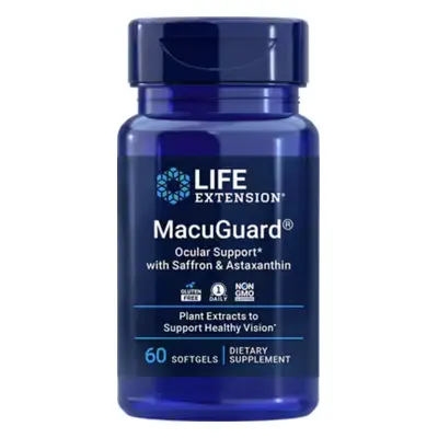 Life Extension MacuGuard Ocular Support with Saffron & Astaxanthin, oční podpora, 60 kapslí