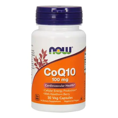 Now® Foods NOW CoQ10 (koenzym Q10) + Hloh, 100 mg, 30 rostlinných kapslí