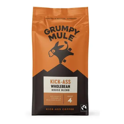 Grumpy Mule Kick-Ass Wholebean Coffee, 100% Arabica, zrnková káva, BIO