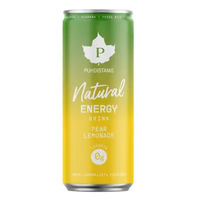 Puhdistamo Natural Energy Drink Pear Lemonde, Energetický drink, Hruška, 330 ml