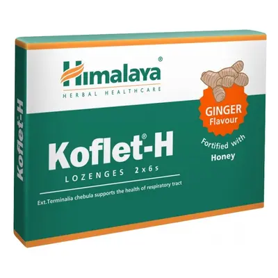 Himalaya Herbals Himalaya Koflet-H Ginger, pastilky s příchutí zázvoru, 12 pastilek