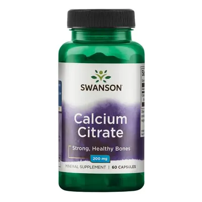 Swanson Calcium Citrate (Vápník Citrát), 200 mg, 60 kapslí