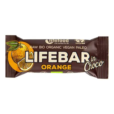 LifeFood - Tyčinka Lifebar pomeranč v čokoládě BIO, 40 g CZ-BIO-001 certifikát