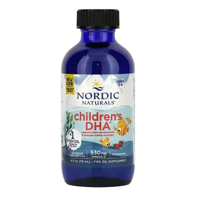 Nordic Naturals Children's DHA, Omega 3 pro děti - jahoda, 530mg, 119 ml