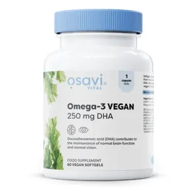 Osavi Omega-3 vegan, 250 mg DHA, 60 softgel kapslí