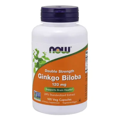 Now® Foods NOW Ginkgo Biloba Double Strenght, 120 mg, 100 rostlinných kapslí