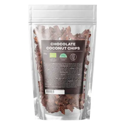 BrainMax Pure Chocolate Coconut chips, Kokosové chipsy v čokoládě, BIO