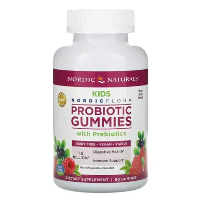 Nordic Naturals Nordic Flora Probiotic Kids, Probiotika pro děti, 60 gumových bonbónů