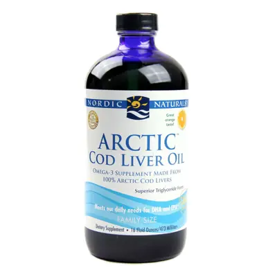 Nordic Naturals Arctic Cod liver oil (olej z tresčích jater) - Pomeranč, 473 ml