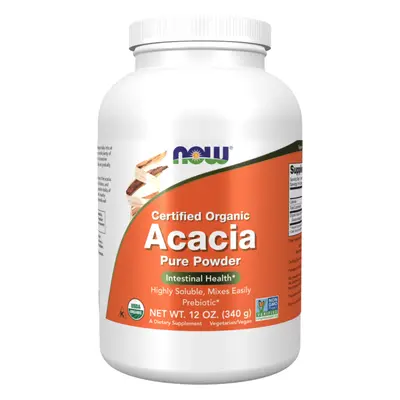 Now® Foods NOW Acacia Pure Powder, Akácie, prebiotikum, prášek, BIO, 340 g