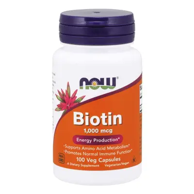 Now® Foods NOW Biotin, 1000 mcg, 100 rostlinných kapslí