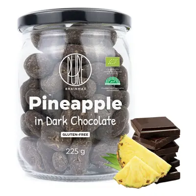 BrainMax Pure Pineapple in Dark Chocolate, Lyofilizovaný ananas v hořké čokoládě, BIO