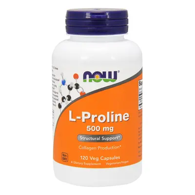 Now® Foods NOW L-Prolin, 500 mg, 120 rostlinných kapslí