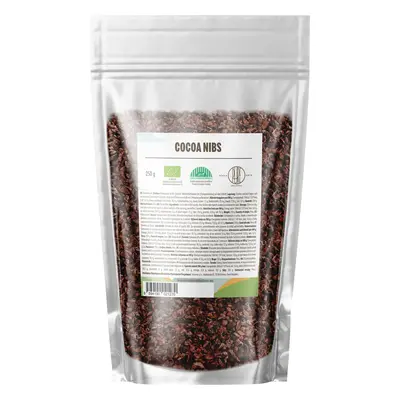 BrainMax Pure Cocoa Nibs, Drcené Kakaové Boby, Nepražené, RAW, BIO