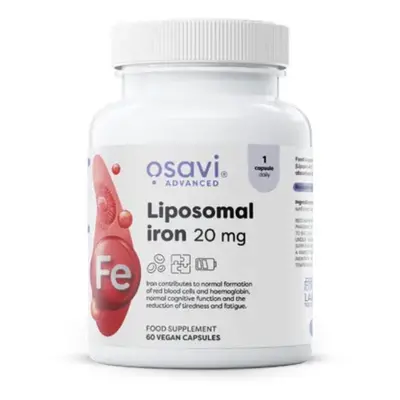 Osavi Liposomal iron, lipozomální železo, 20 mg, 60 rostlinných kapslí