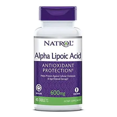 Natrol Alpha Lipoic Acid, Kyselina Alfa Lipoová s postupným uvolňováním, 600 mg, 45 tablet