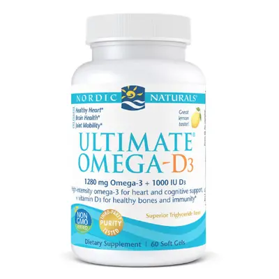 Nordic Naturals Ultimate Omega 1280 mg s vitamínem D, Citron, 60 softgelových kapslí