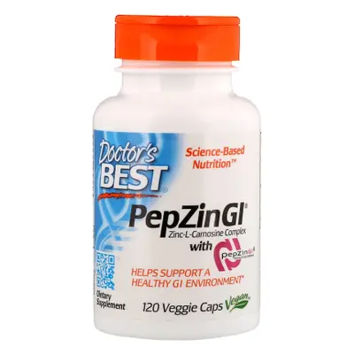 Doctor's Best Doctor’s Best PepZin GI, Zinc-L-Carnosine Complex, zinek-L-karnosin, 120 rostlinný