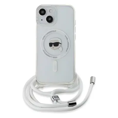 Karl Lagerfeld IML Crossbody Karl Head Magsafe zadní kryt iPhone 15 čirý