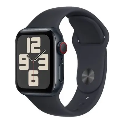 Apple Watch SE (2023) Cellular 40mm sportovní silikonový řemínek temně inkoustový S/M Temně inko