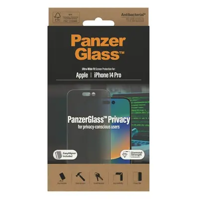 PanzerGlass™ Ultra-Wide Fit Privacy iPhone 14 Pro s instalačním rámečkem