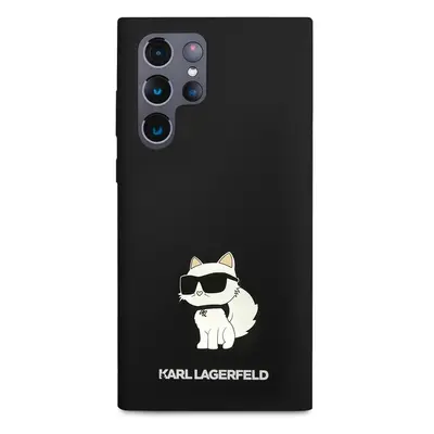 Karl Lagerfeld Liquid Silicone Choupette NFT kryt Samsung Galaxy S23 Ultra černý