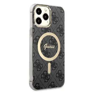 Pouzdro Guess 4G IML MagSafe iPhone 13 Pro Max černé Černá