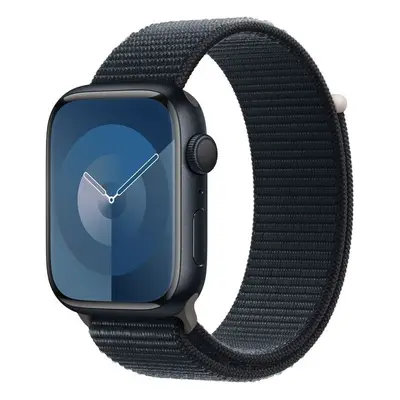 Apple Watch Series 9 45mm Temně inkoustový hliník s temně inkoustovým provlékacím řemínkem Temně