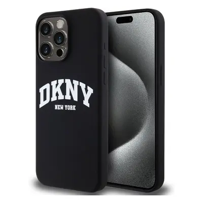 DKNY Liquid Silicone Arch Logo MagSafe kryt iPhone 14 Pro Max černý