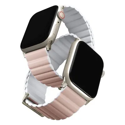 UNIQ Revix Premium Edition řemínek pro Apple Watch 49/46/45/44/42mm Blush (růžový/bílý)