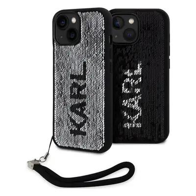 Karl Lagerfeld Sequins Reversible Kryt iPhone 15 černý/stříbrný